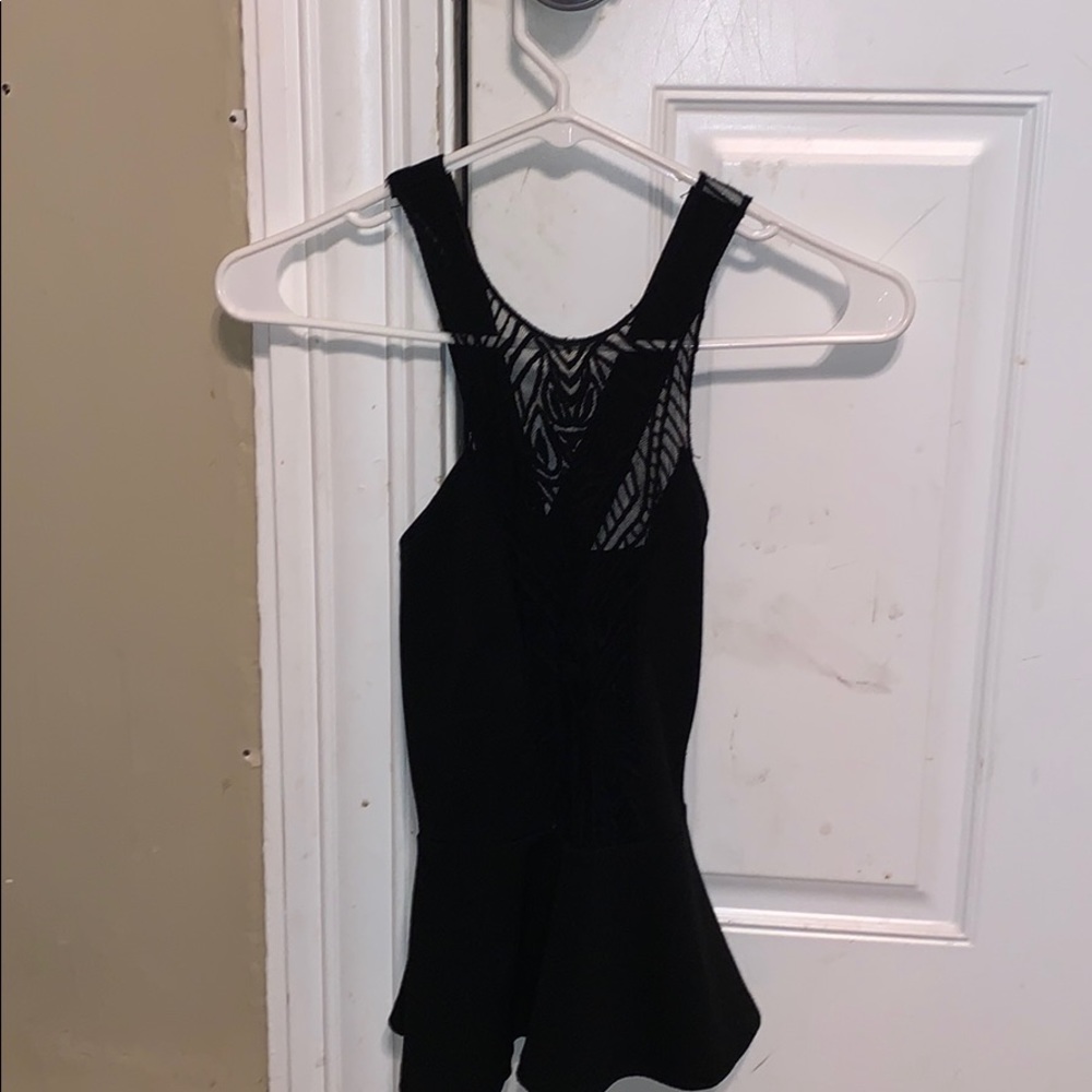 Black ruffle shirt